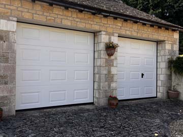 Sectional Garage Door in White Georgian Panel