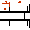 150mm brick spacing